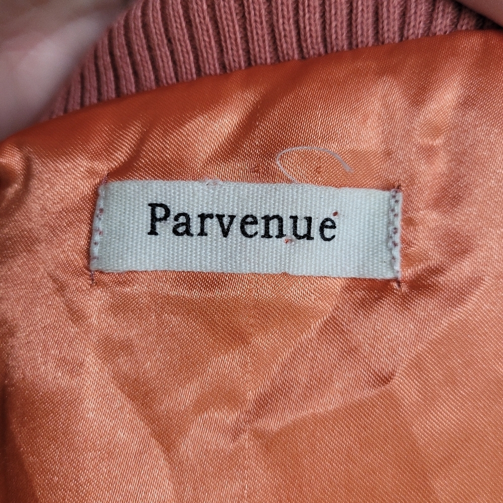 NWOT Parvenue Long Pink Bomber Jacket Sz M - Picture 3 of 5